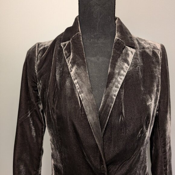 Anthropolgie ett:twa Gallery Velvet Womens Blazer Jacket Taupe Brown Size 0 - Picture 9 of 9